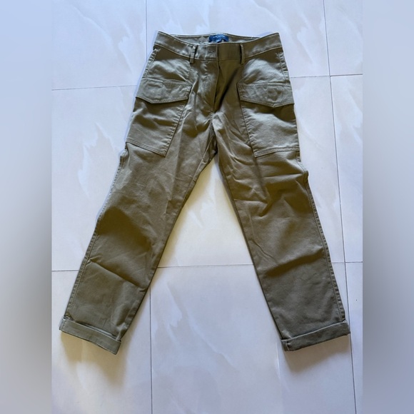 Ann Taylor Petite green  business casual pants pockets buttons comfortable cuff - Picture 3 of 12